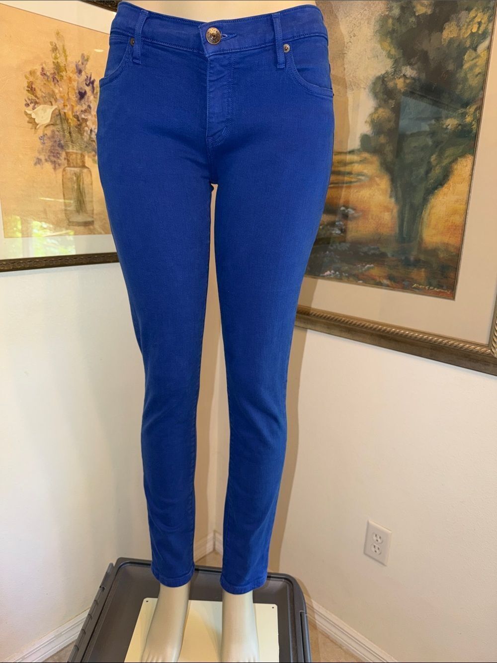JEANS - FOSSIL “Long Live Vintage” Royal Blue Skinny Jeans Size 28